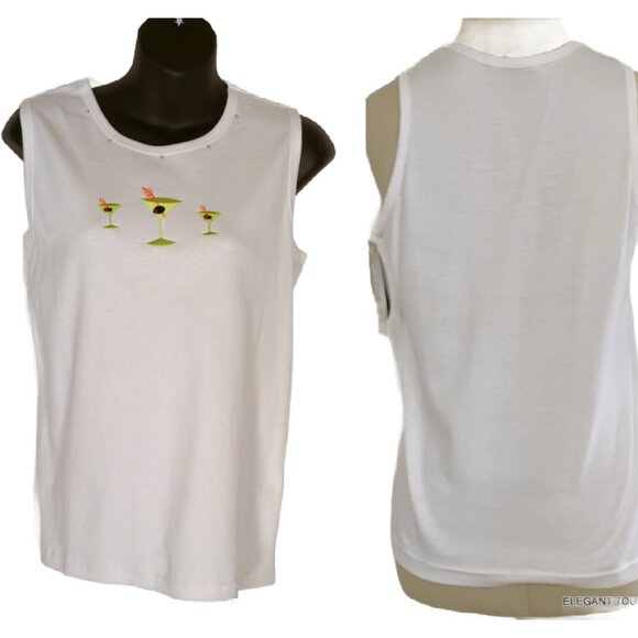 Majestic Martini Button Up Shirt Set Womens S Blue White Striped 2pc Preppy Top - Picture 3 of 10